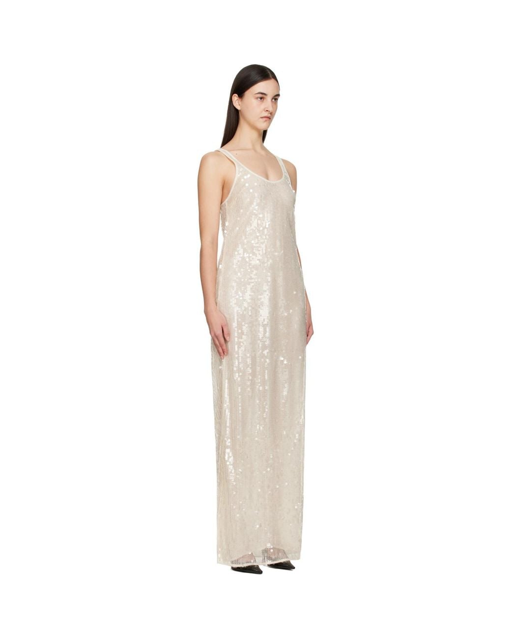 Stella McCartney Black Off- Sequins Tank Maxi Dress