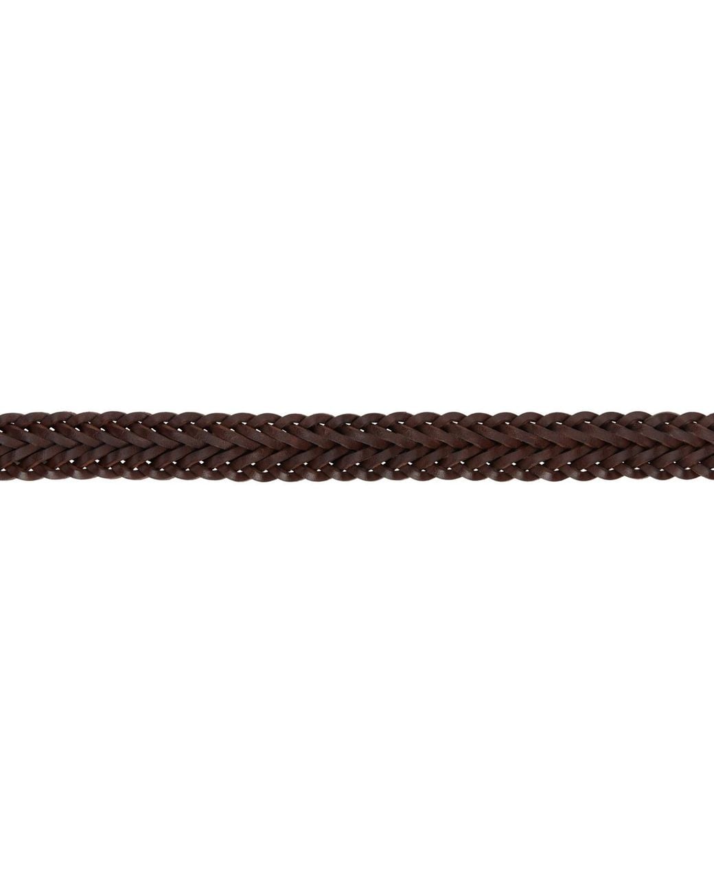 Drake's Brown Plaited Bridle Leather Belt for men