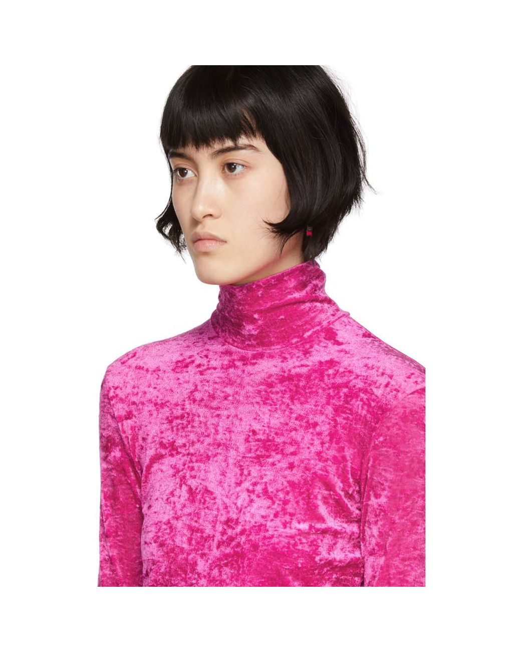 Pink velvet turtleneck store