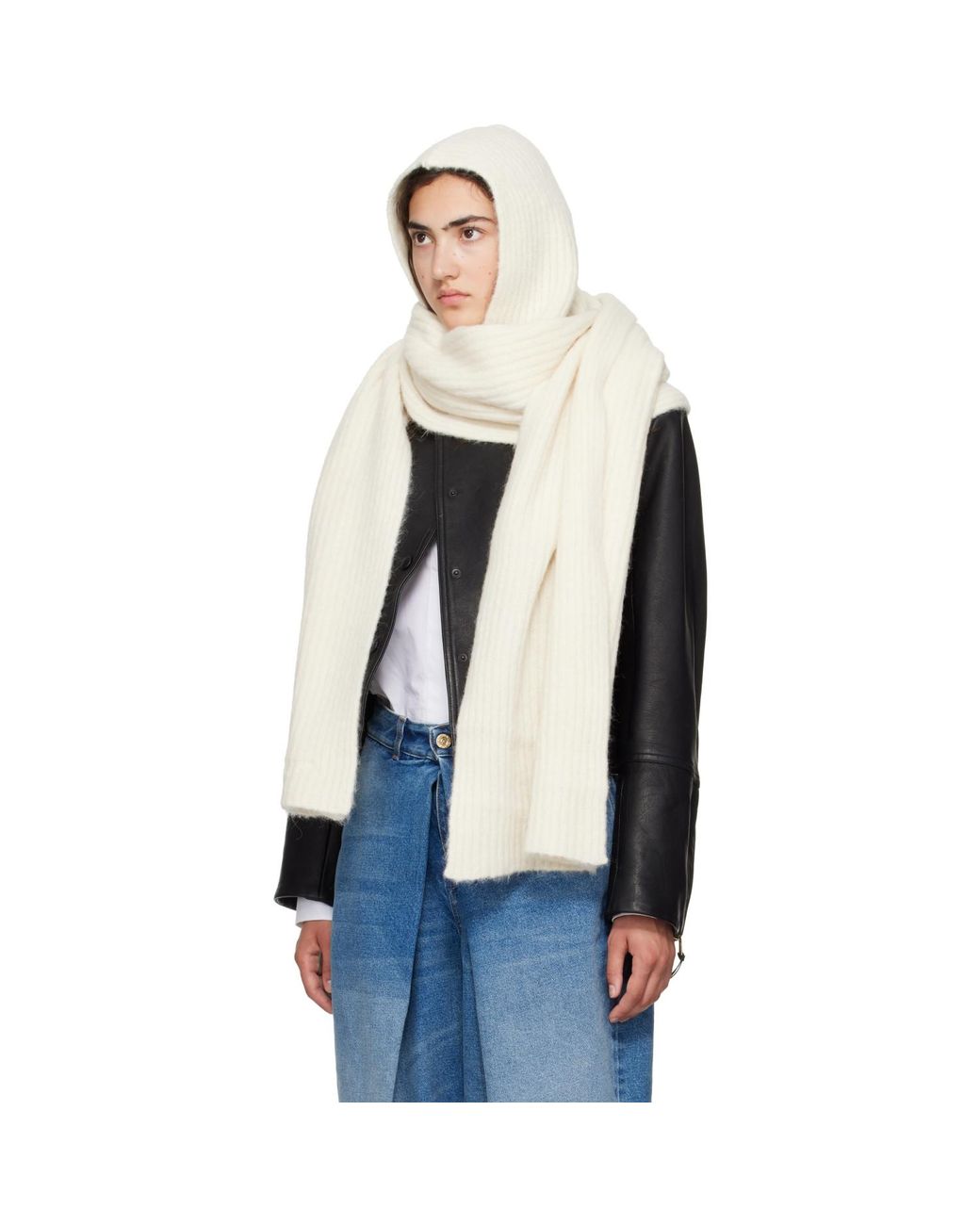 Givenchy Natural Off- Hooded Alpaca Scarf