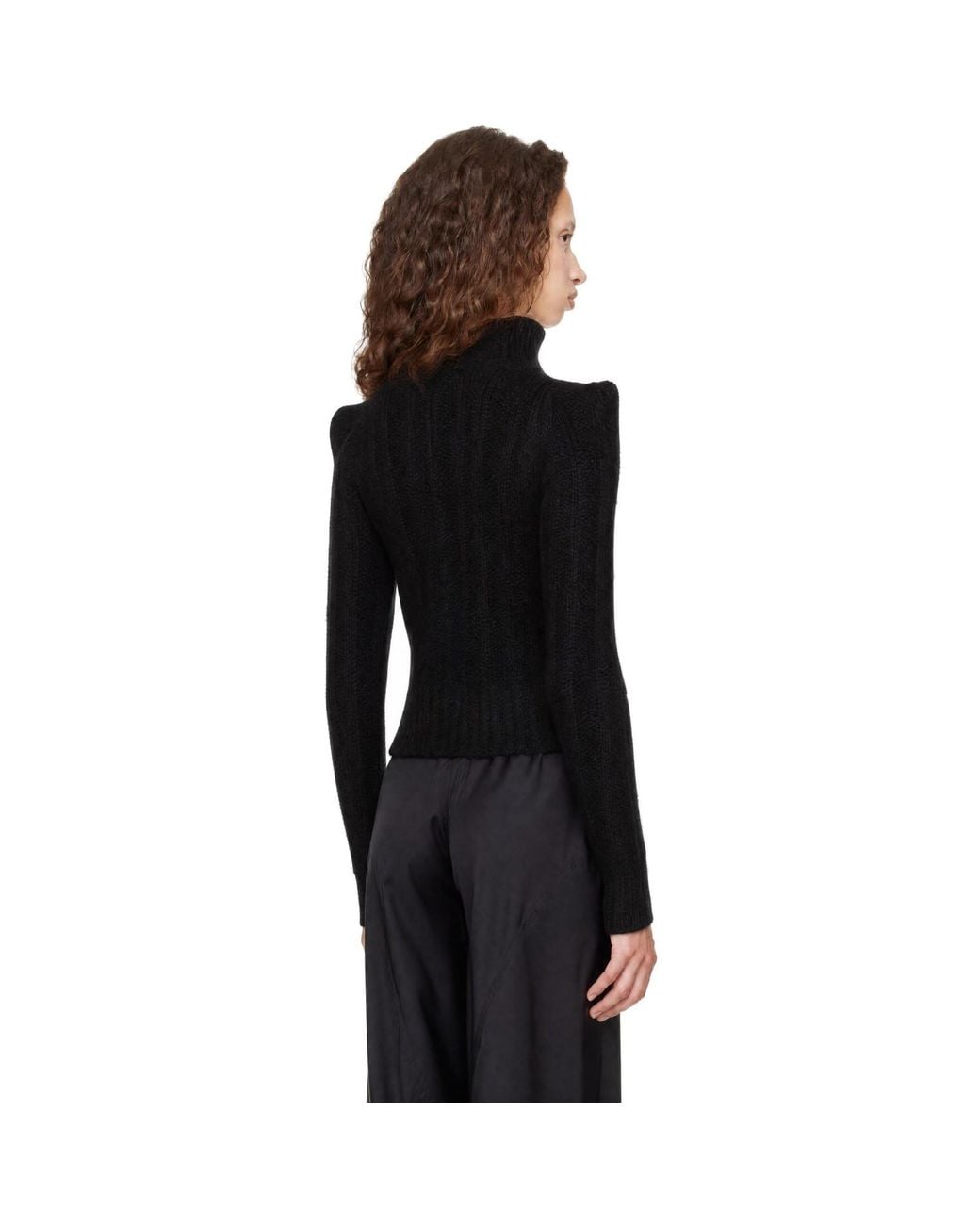 Rick Owens Black Tower Cropped Con Sweater