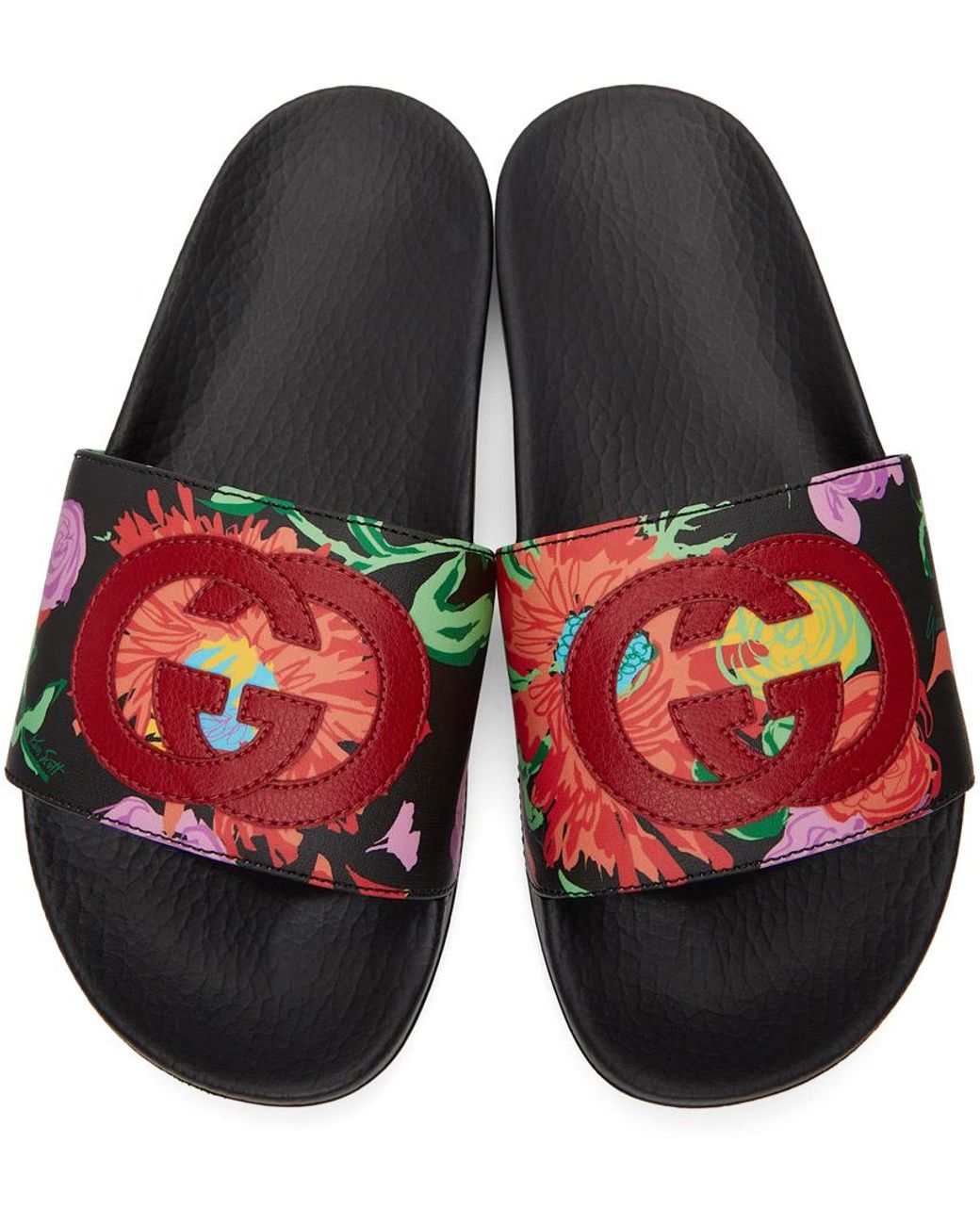 Gucci Ken Scott Edition Print Slides in Black | Lyst