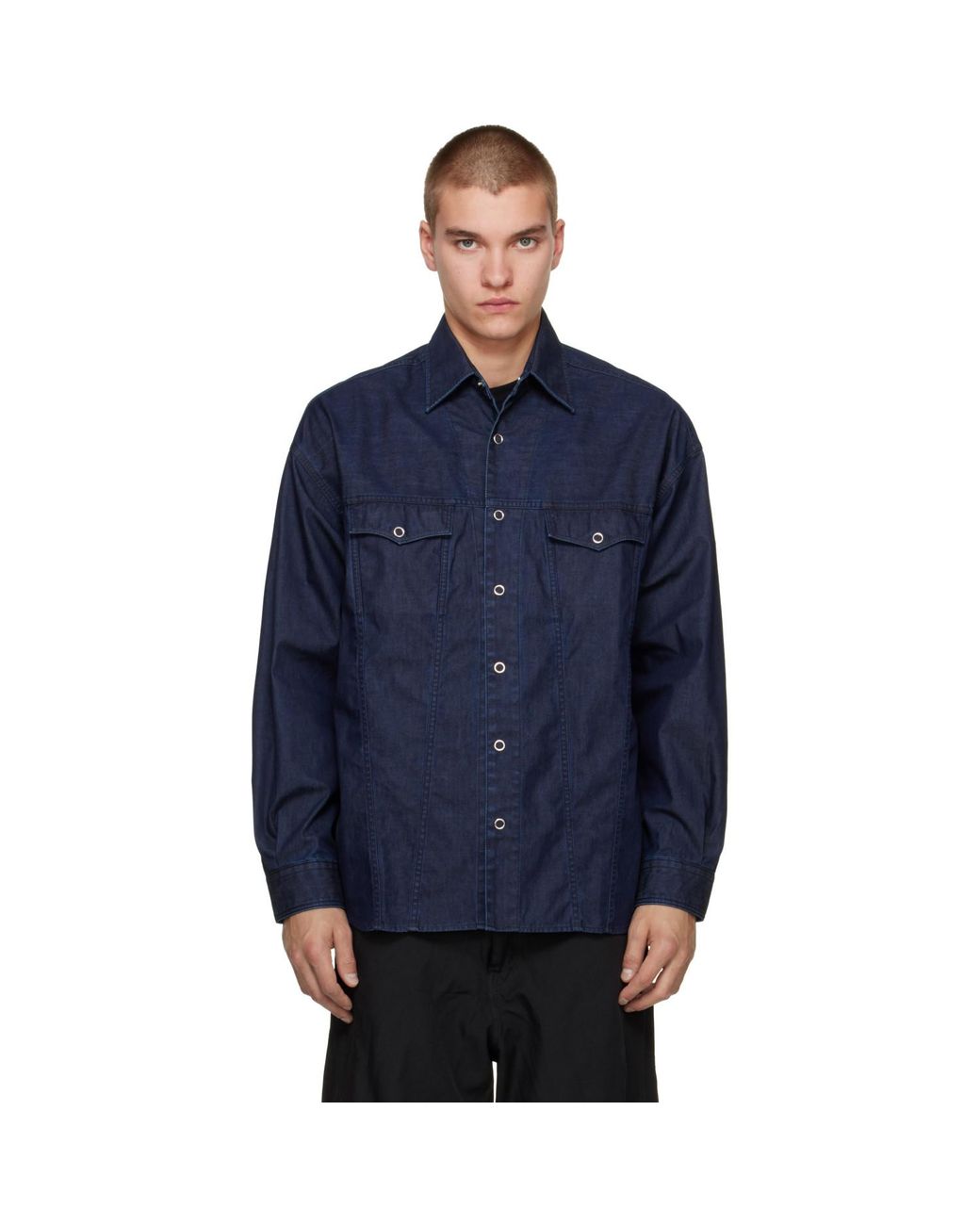 Comme des Garçons Blue Light-Oz Laminated Denim Jacket for men