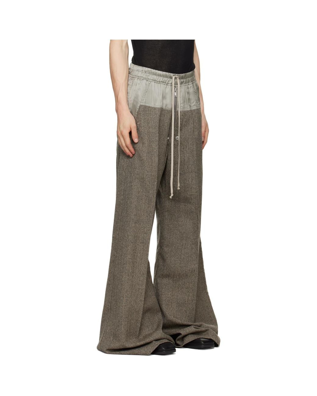 Rick Owens Gray Taupe Tower Wide Bela Trousers for men
