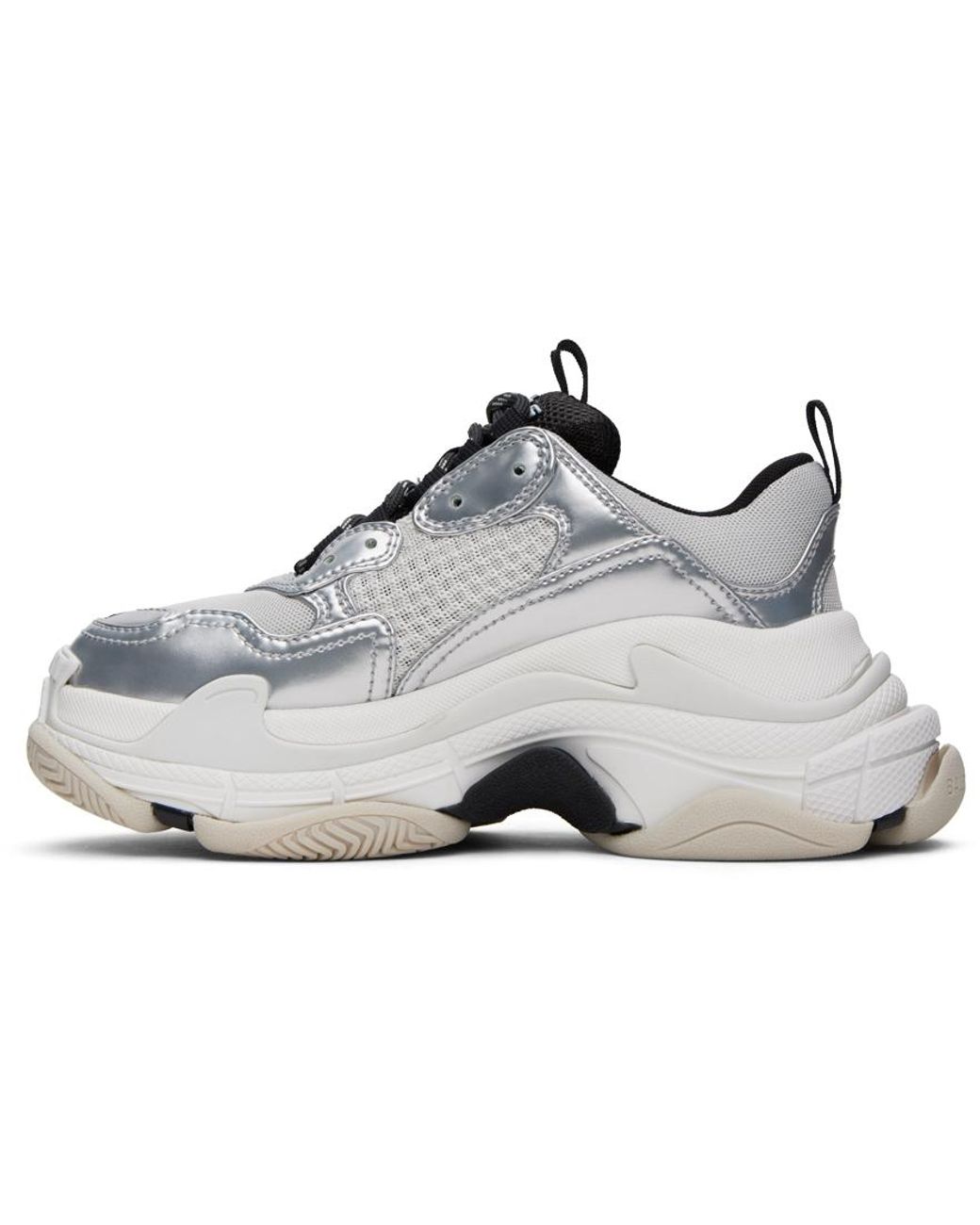 Balenciaga White Silver Triple S Sneakers in Black Lyst UK