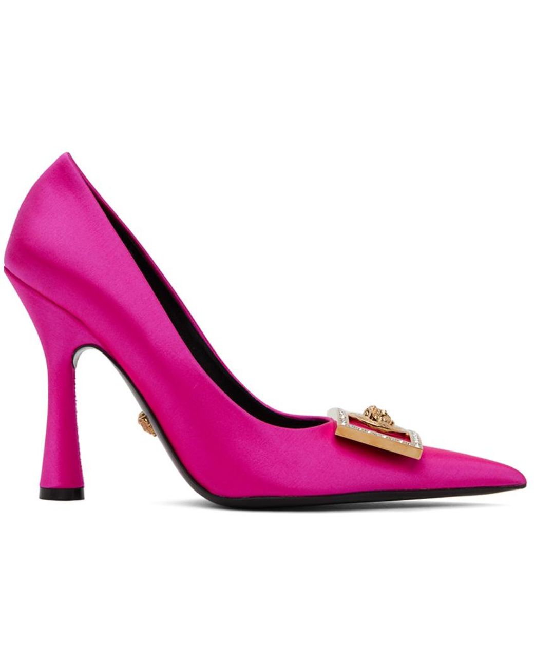 Versace Synthetic Pink Medusa Heels | Lyst