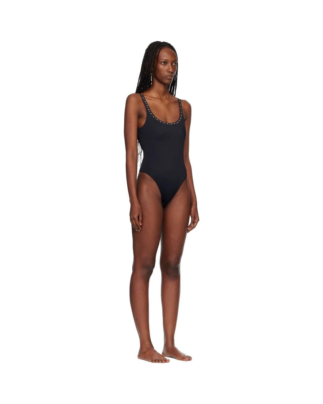 Versace Black Studded Swimsuit