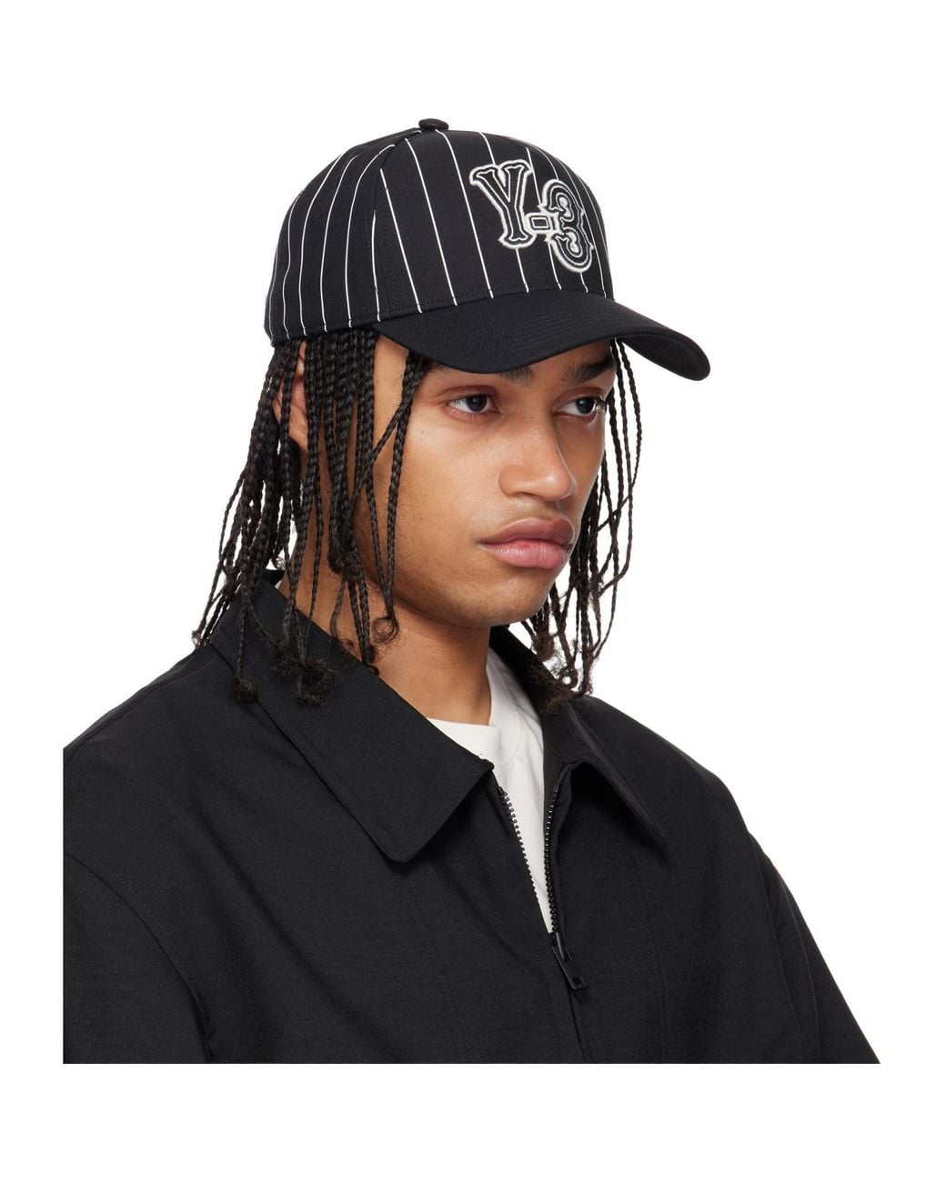 Y-3 Black Pinstripe Cap for men