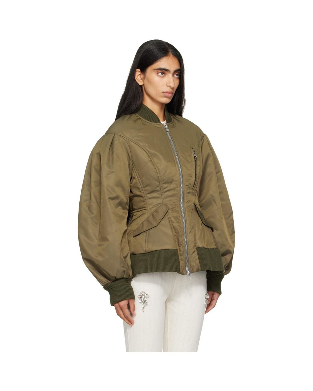 Simone Rocha Brown Padded Sculpted Bomber Jacket