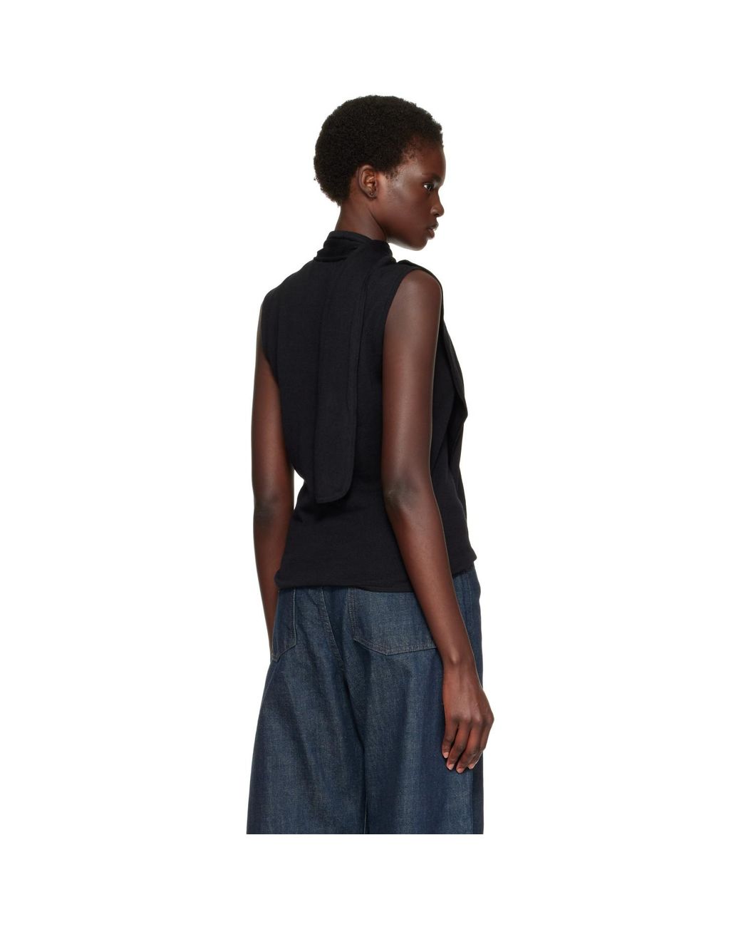 Lemaire Black Asymmetrical Cardigan