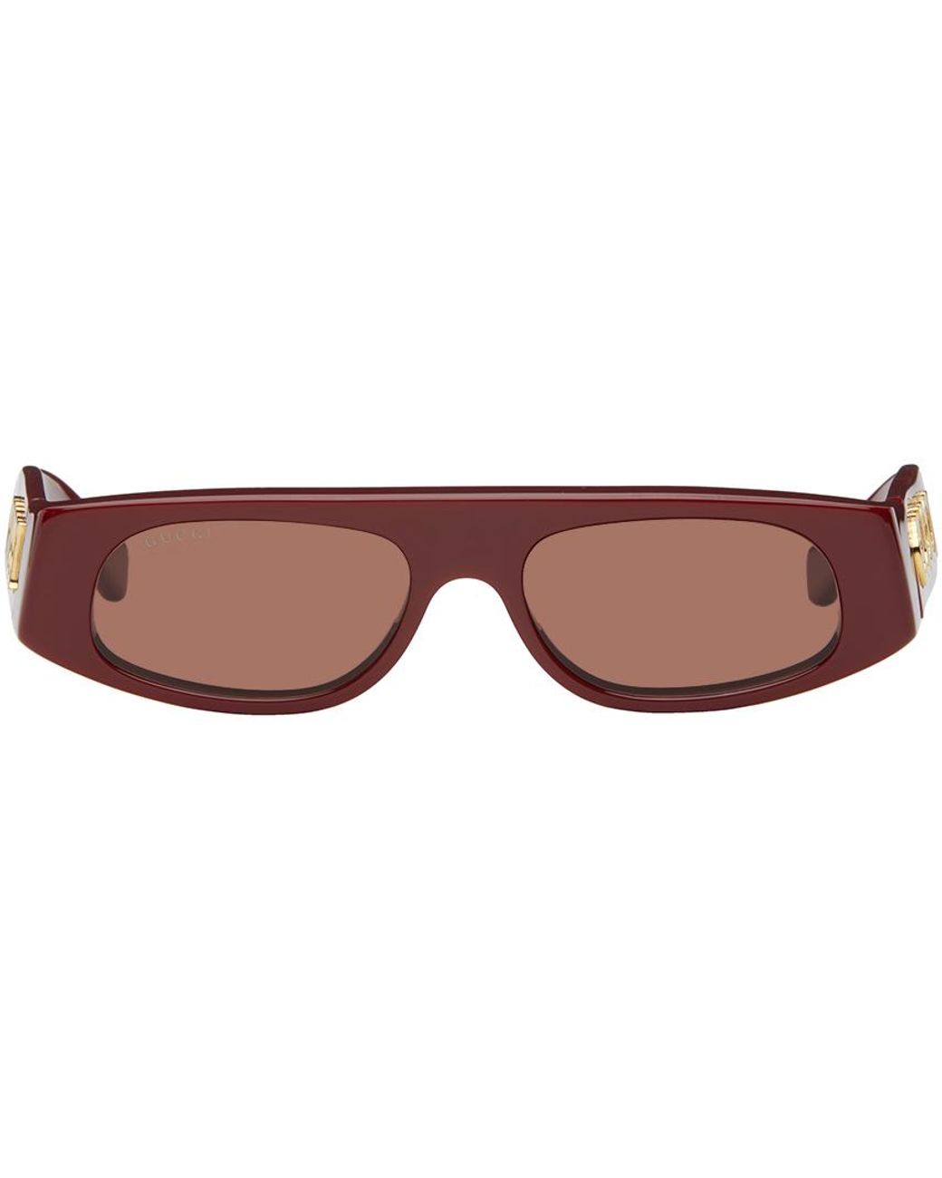 Gucci Burgundy Geometric Sunglasses in Black for Men Lyst Canada