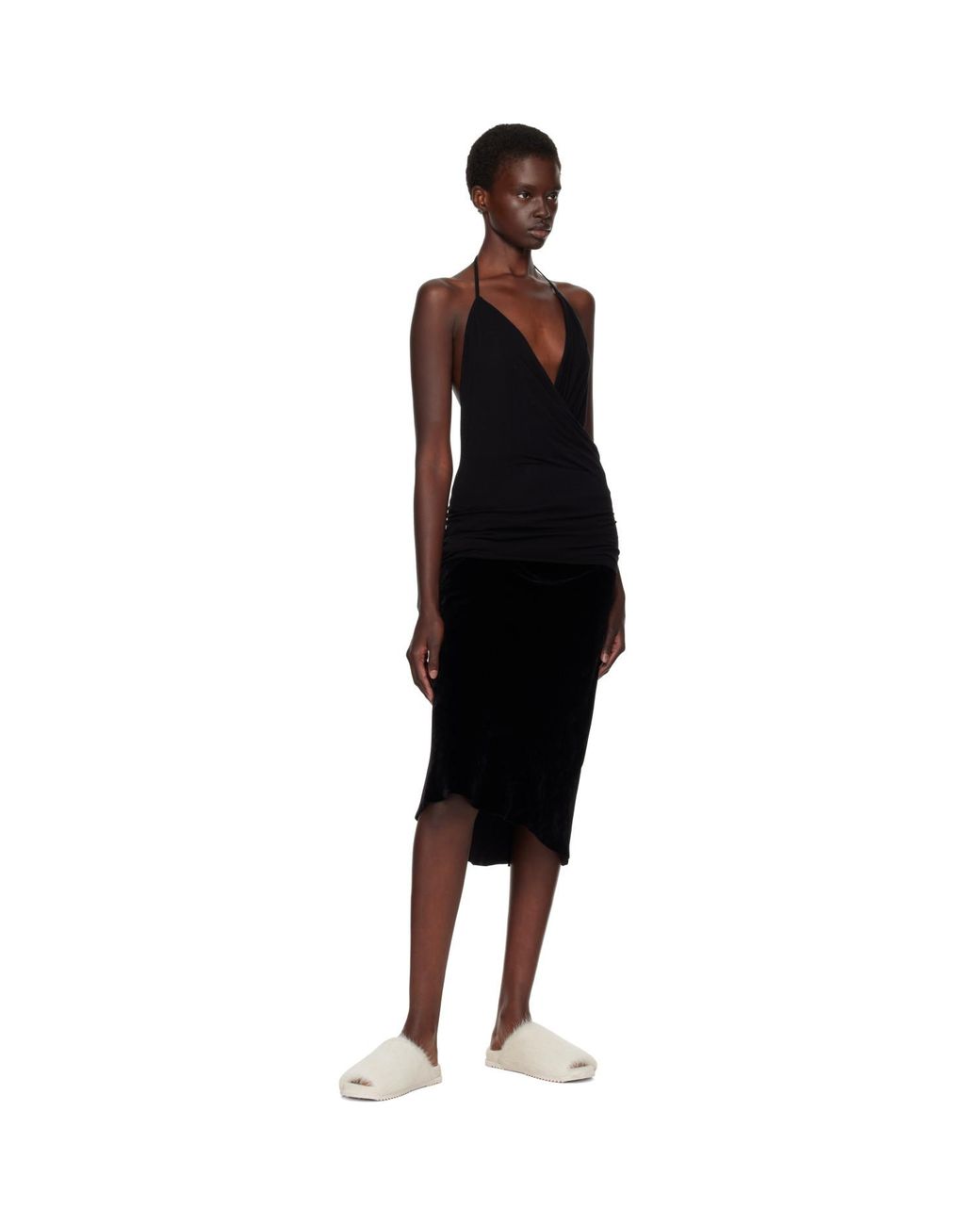 Rick Owens Black Tower Draped Top