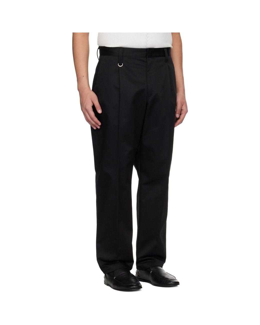 Yohji Yamamoto Black Neighborhood Edition Tuck Work Trousers for men