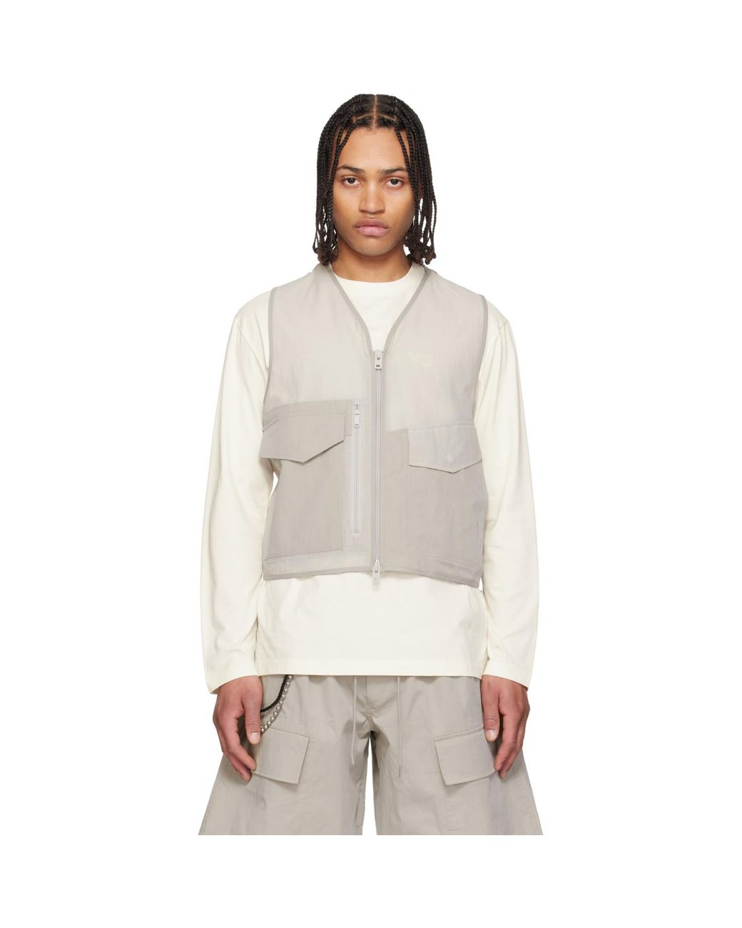 Y-3 Natural Taupe Tactical Utility Vest for men