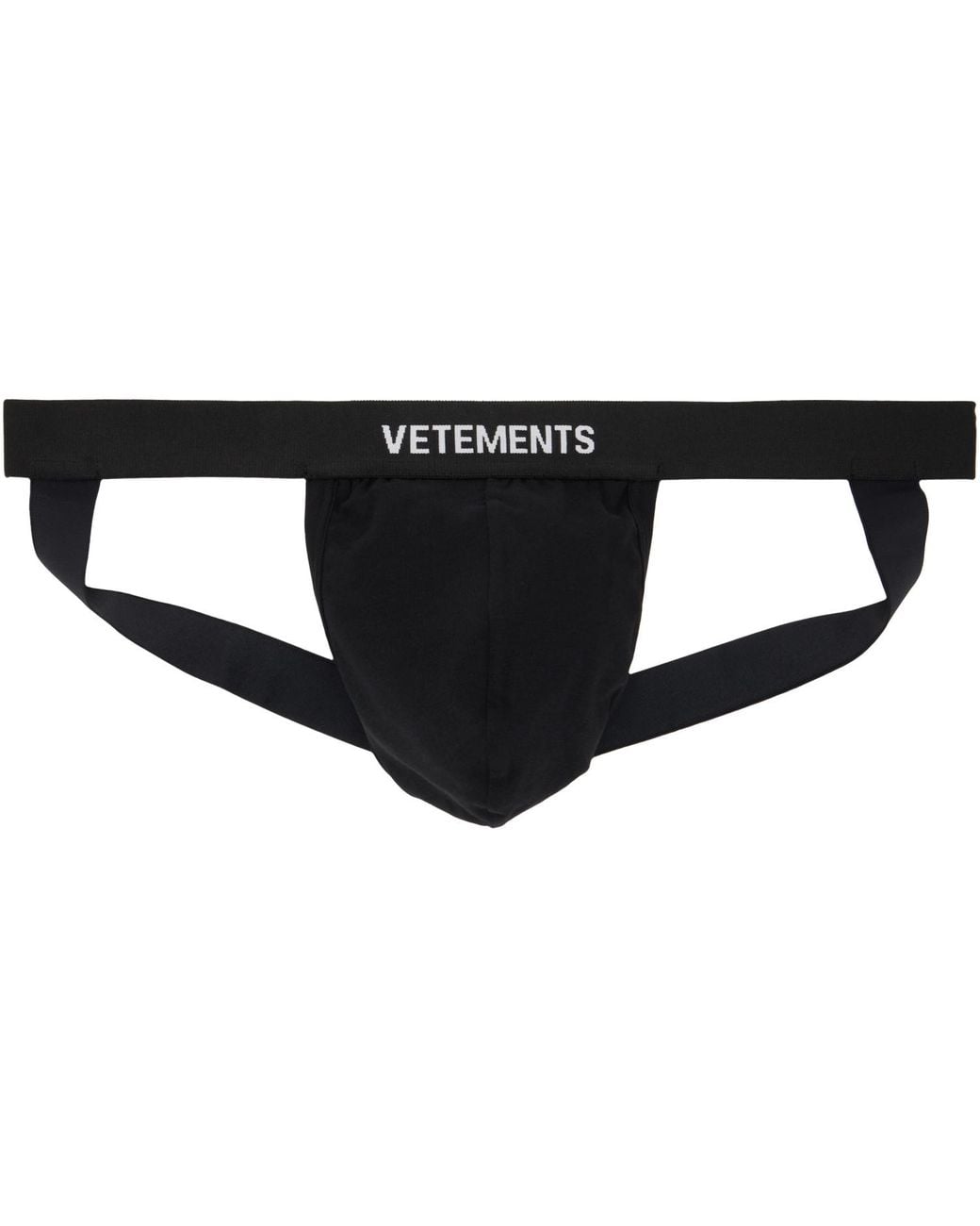 Vetements Black Logo Jockstrap for men