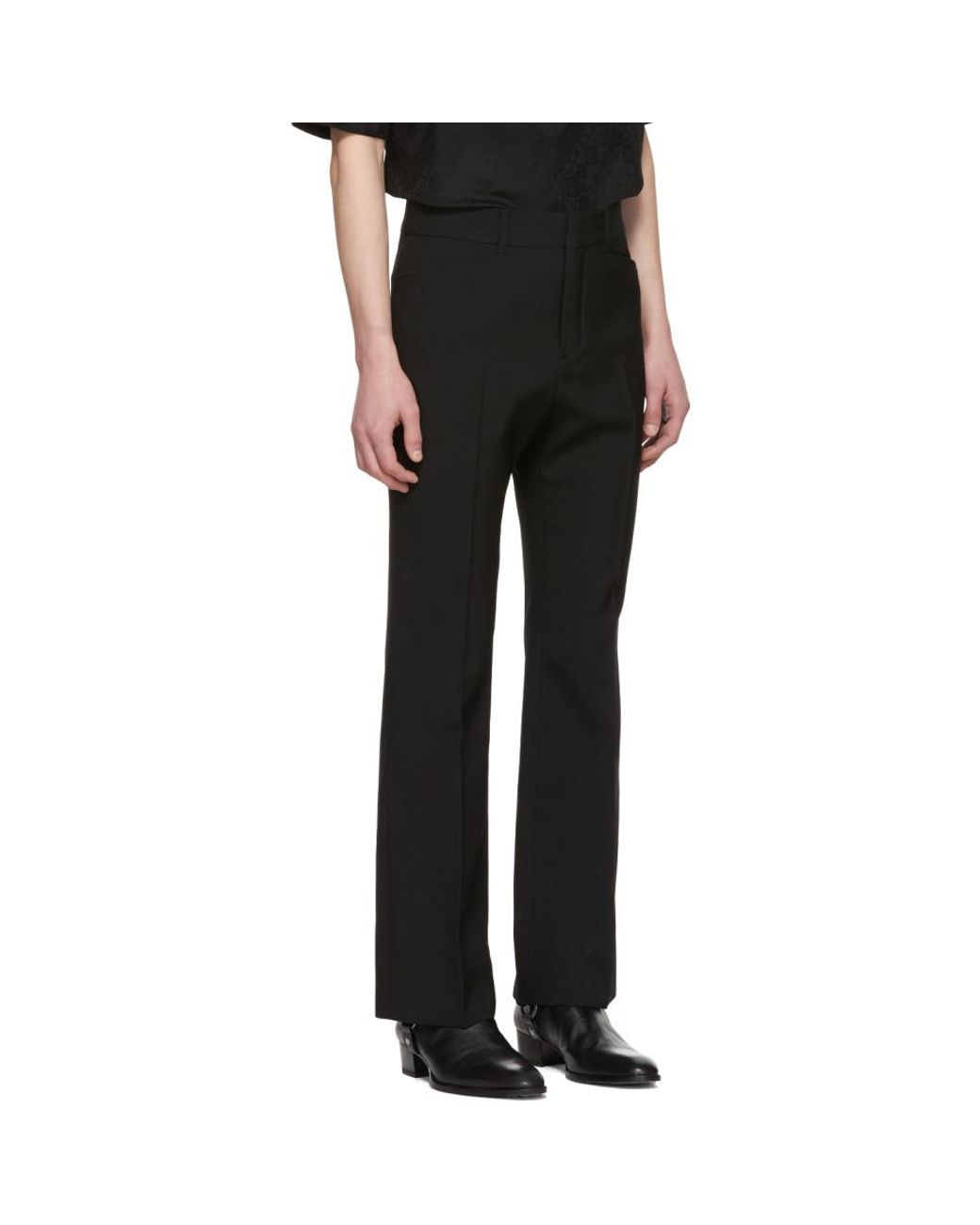 【関税&送料込】Saint Laurent Black Wool Wide Trousers Saint Laurent Black wool wide trousers | TheDoubleF