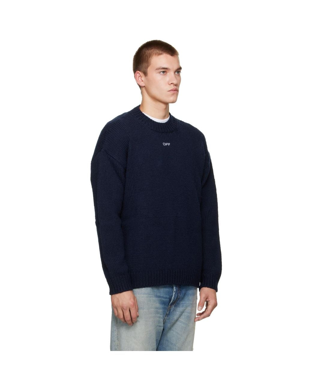 Off-White c/o Virgil Abloh Blue Maxi Arrow Crewneck Sweater for men