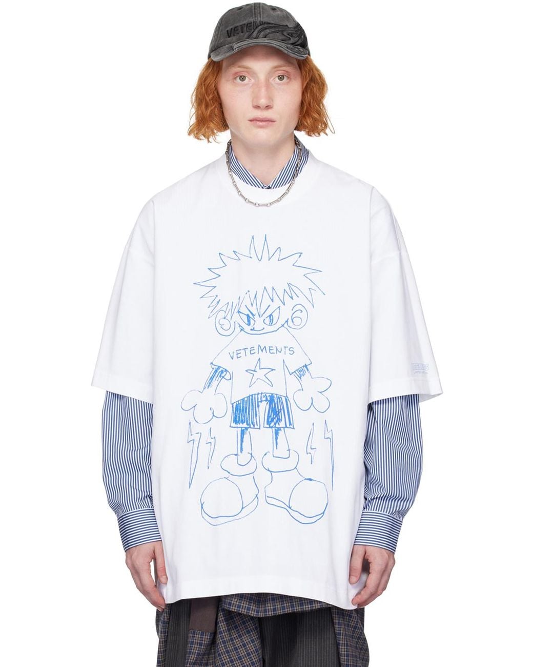 VETEMENTS Drewing Tshirt キルア Vetements Drawing T-Shirt in White for Men | Lyst