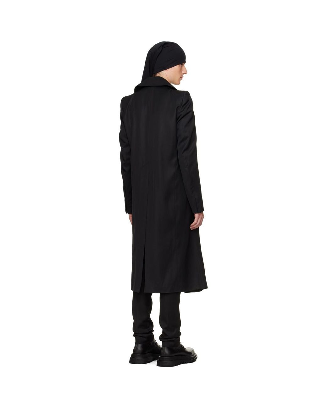 Julius Black Covered Neck Coat for men