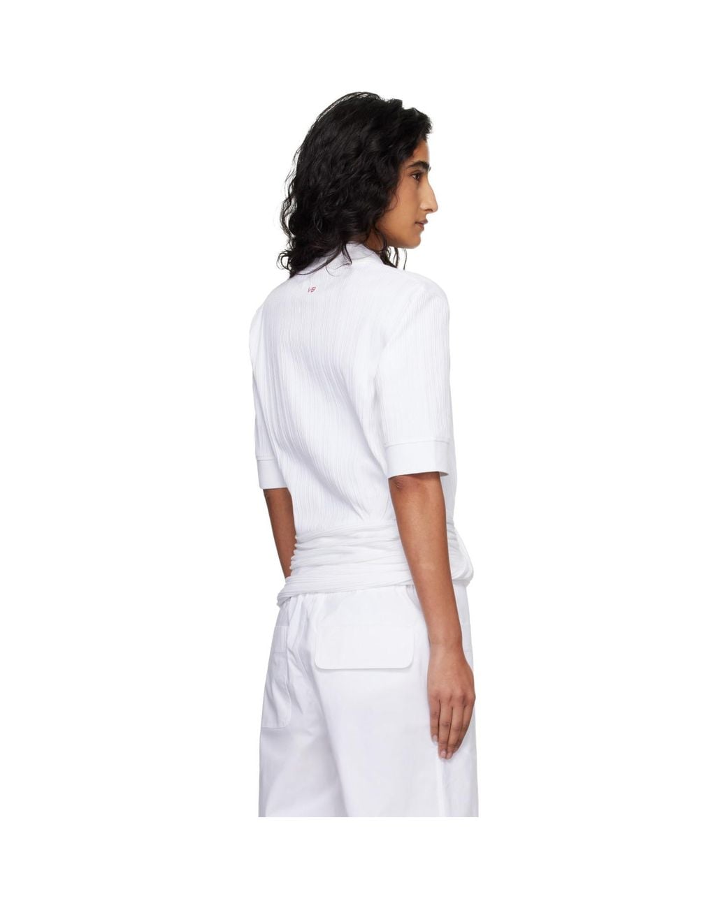 Victoria Beckham White Twist Polo
