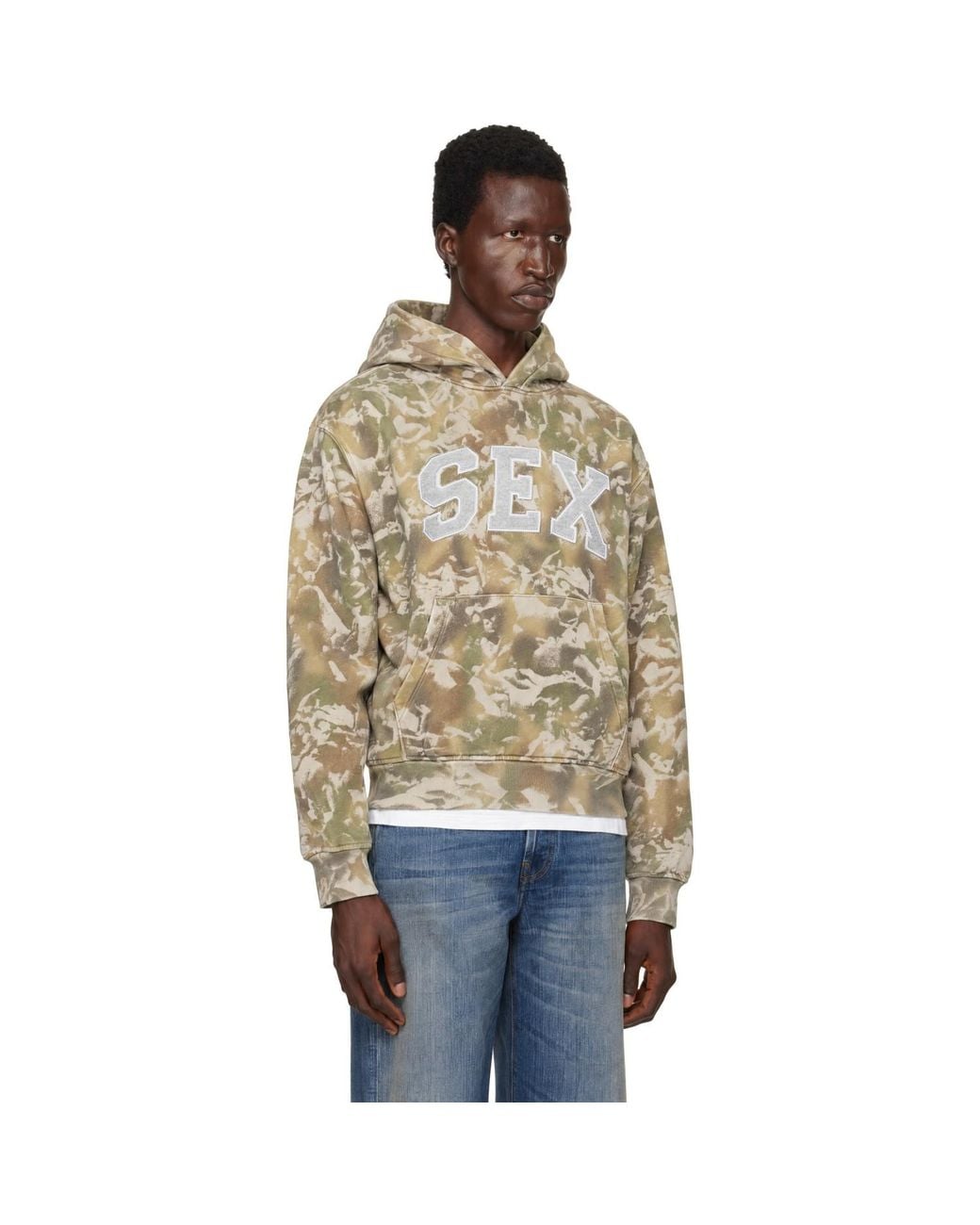 Carne Bollente Metallic Khaki 'The Sex' Hoodie for men