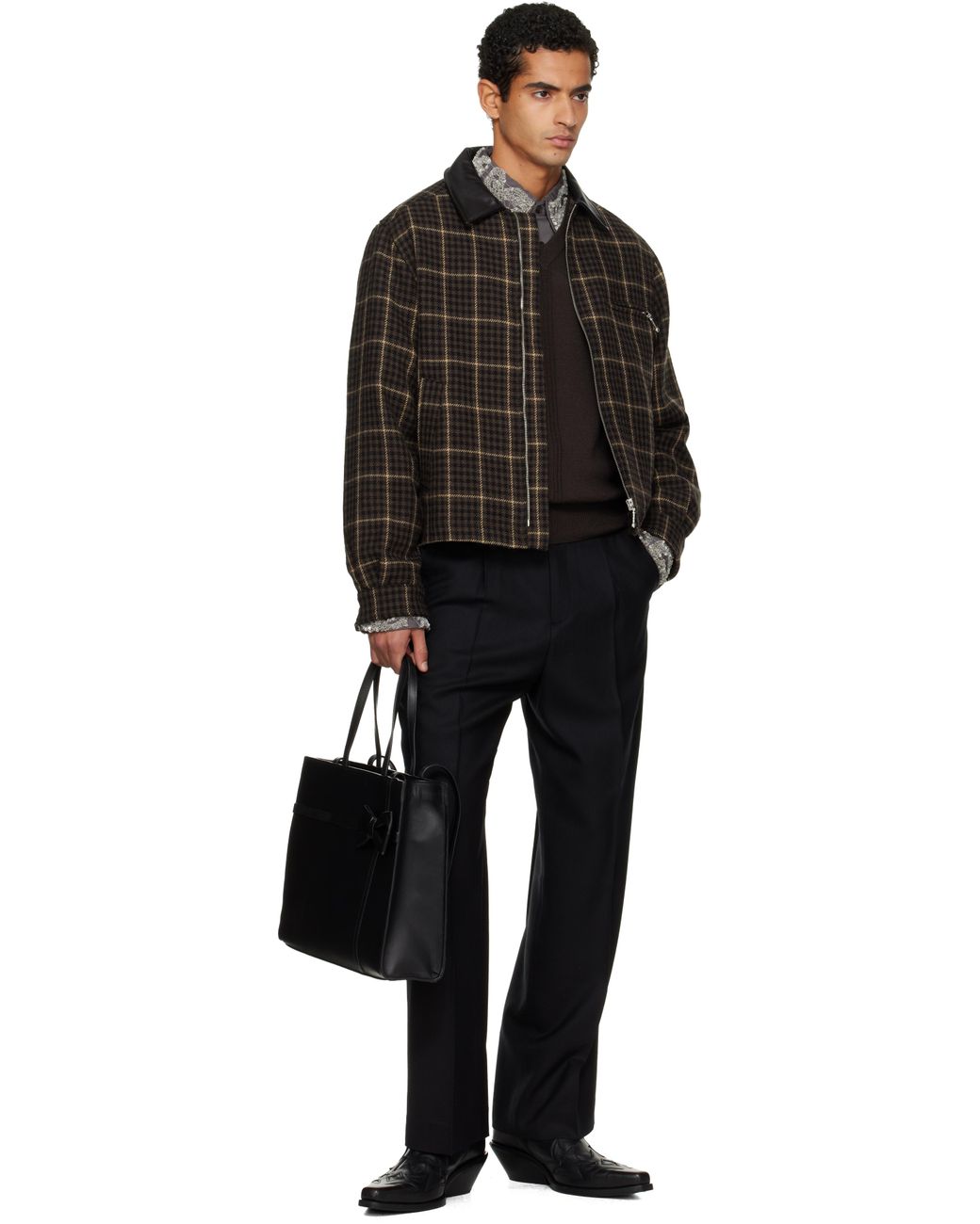 メンズ Ernest W. Baker ブラウン ユーティリティジャケット Black