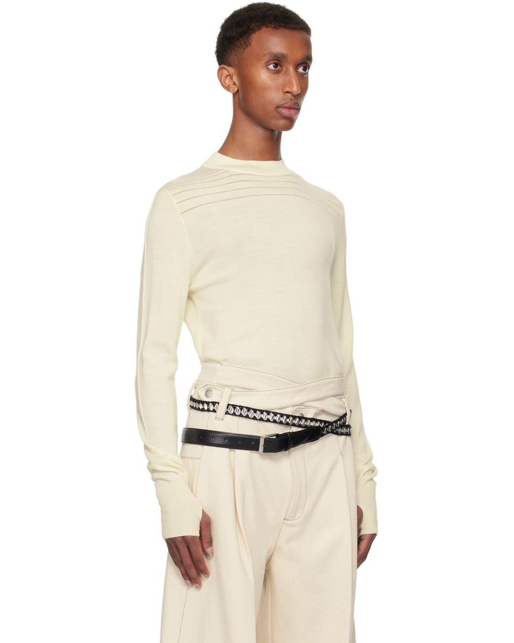 トップス NULLUS Gradient Stripes Knit メンズ NULLUS オフホワイト Gradient Stripes セーター ブラック | Lyst