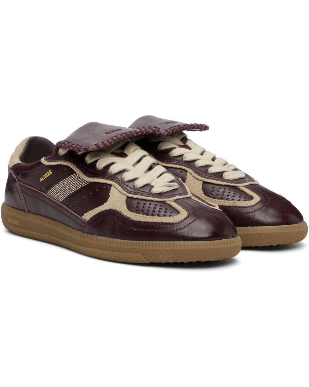 Alohas Black Burgundy Tb.490 Club Leather Sneakers
