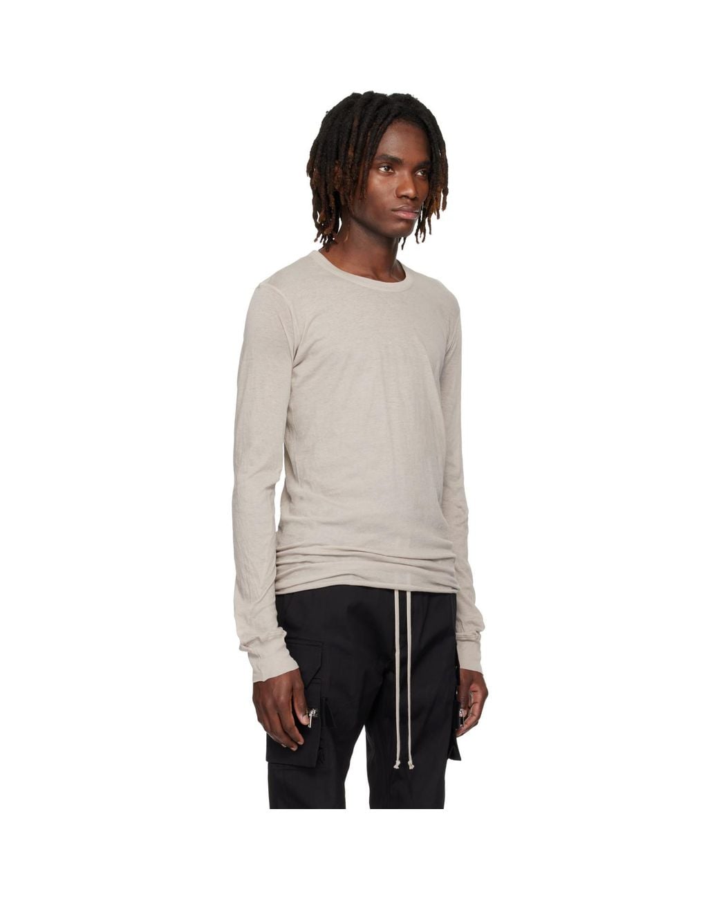 Rick Owens Black Off- Temple Basic Ls T-shirt for men