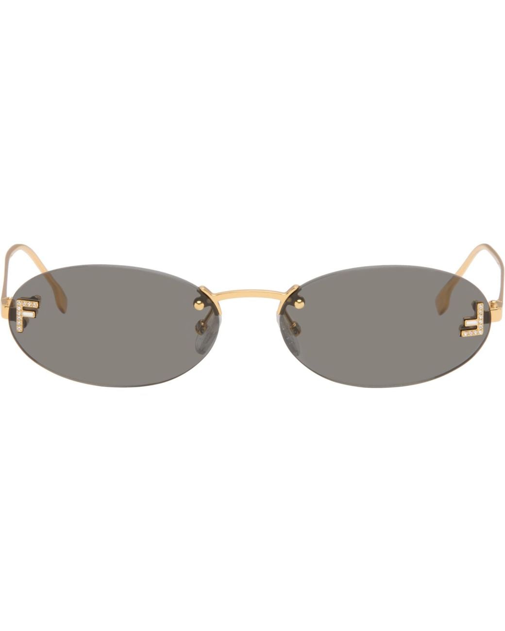 Fendi Gray First' Crystal Sunglasses