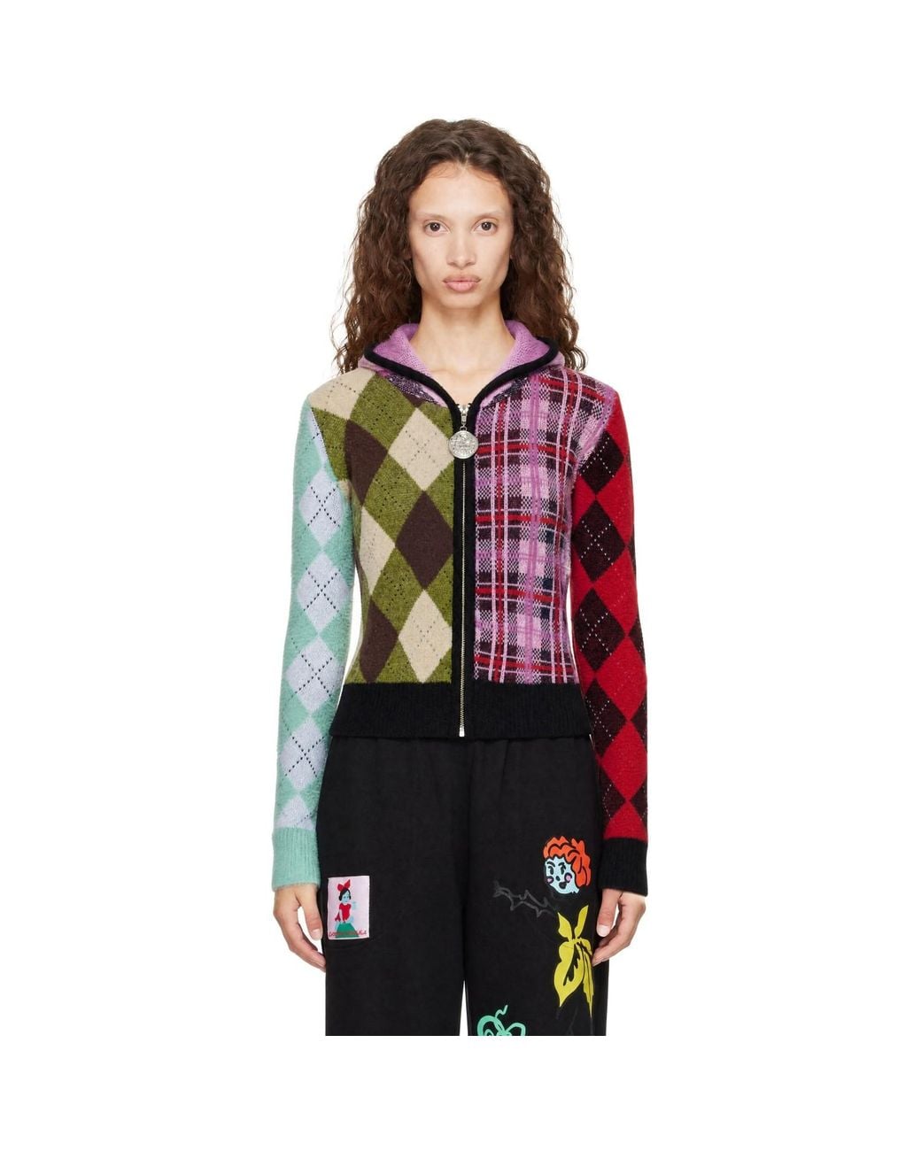 Chopova Lowena Red Farrago Zip-Up Hoodie