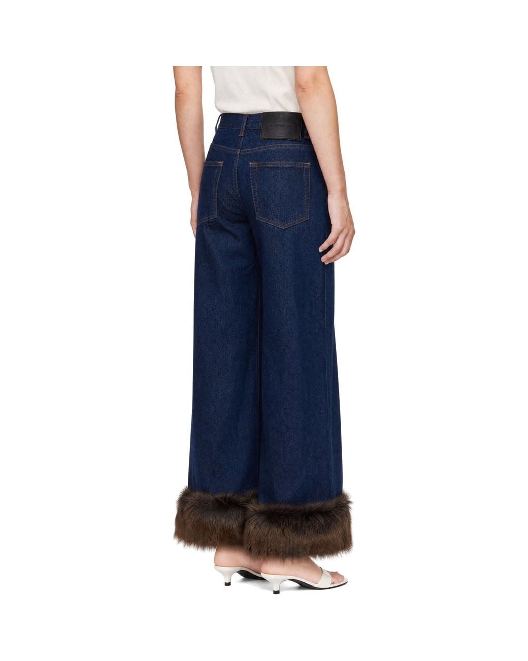 Marc Jacobs Blue Faux Fur Cropped Jeans