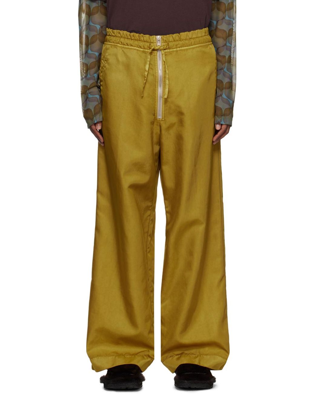Dries Van Noten Yellow Overdyed Trousers