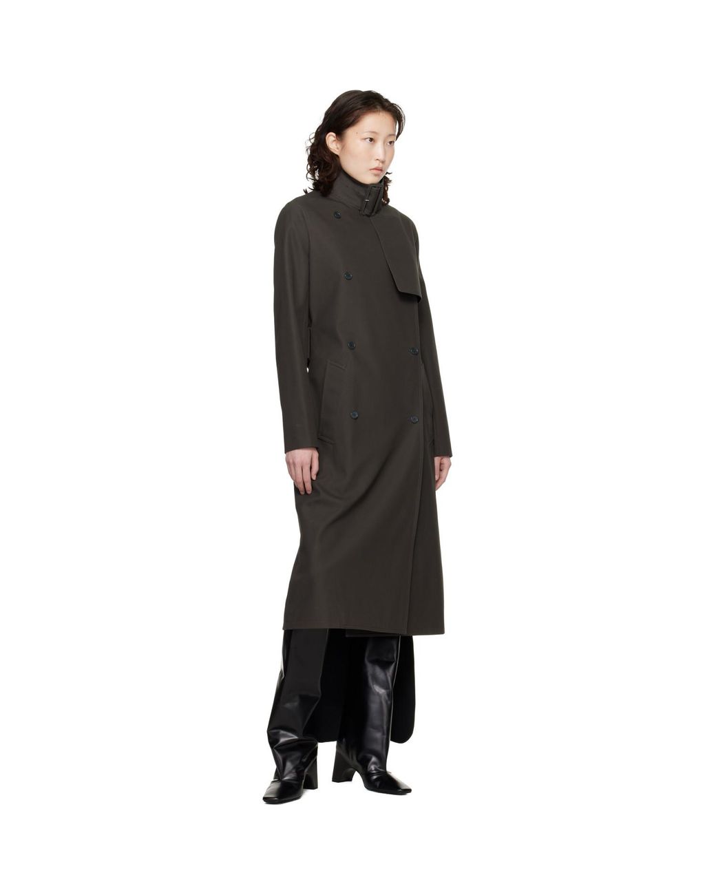 Courreges Black Circle Edged Long Knit Midi Skirt