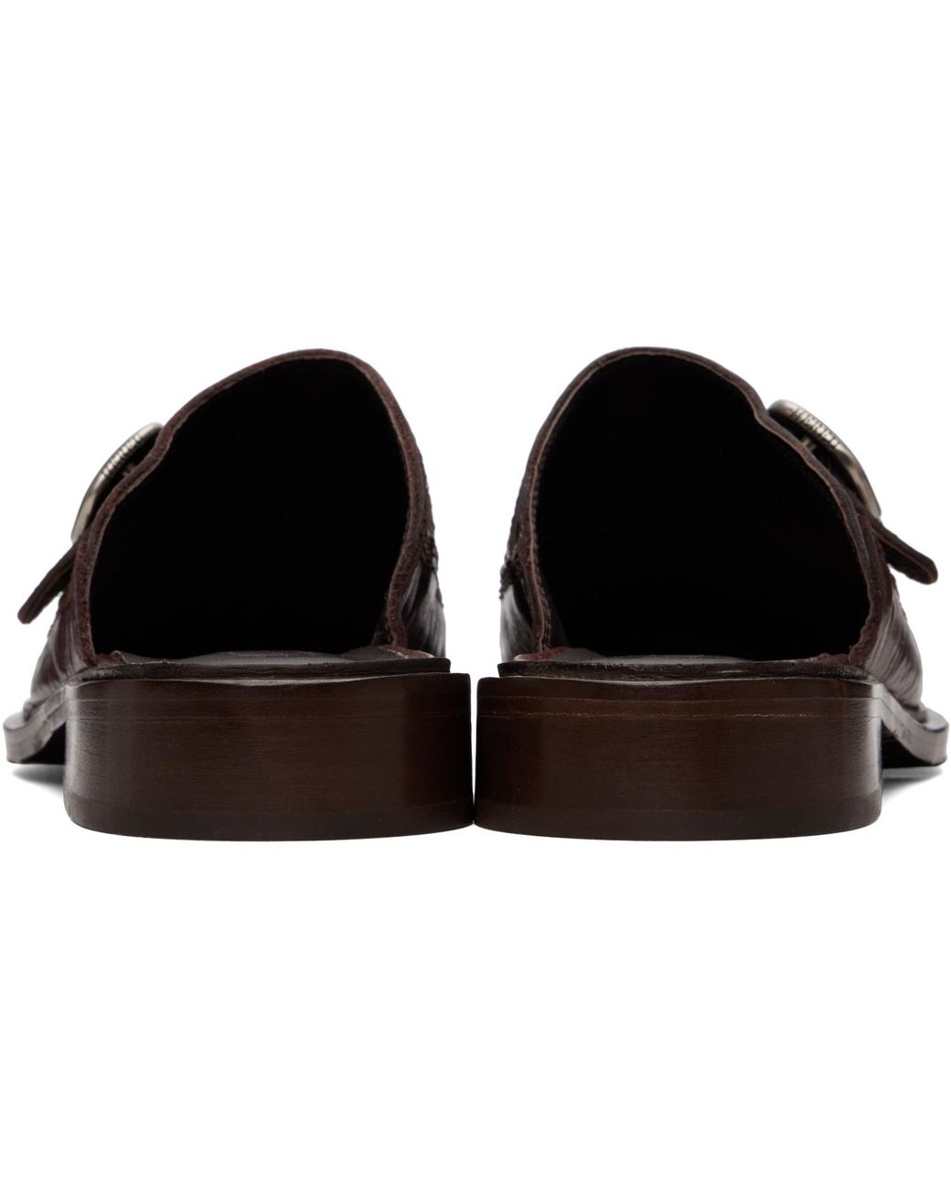 Hereu Brown Burgundy Bernat Mule Loafers for men