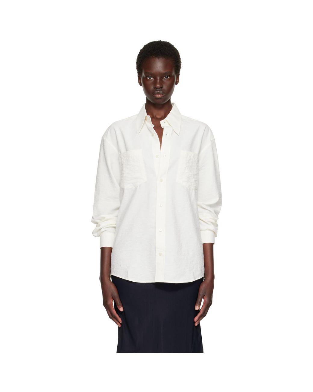 TONYWACK White Off- Silk Crêpe Shirt