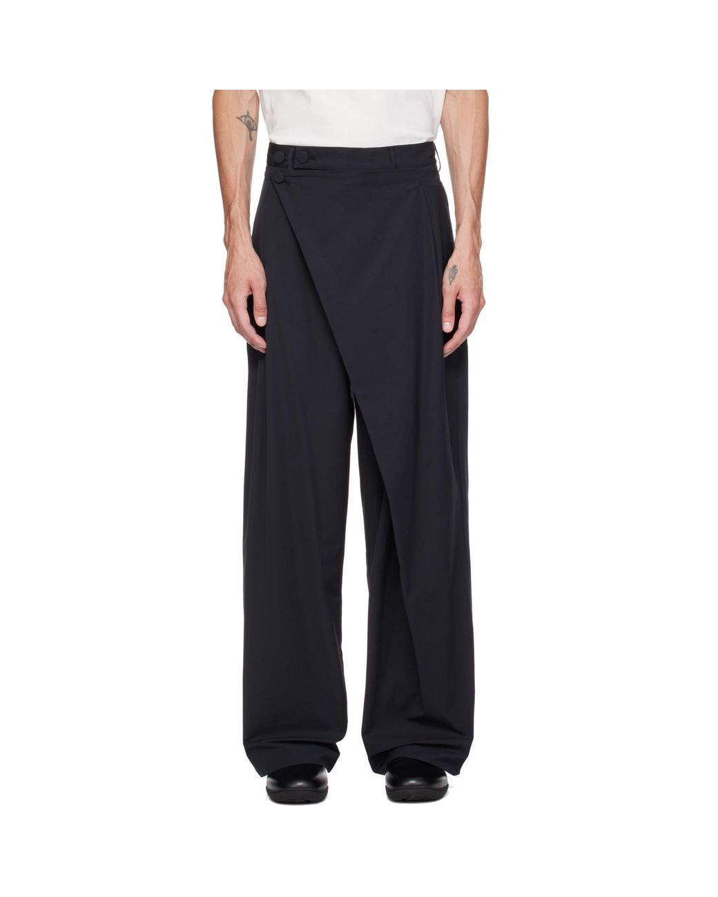 Kiko Kostadinov Black Kippel Wrap Trousers for men