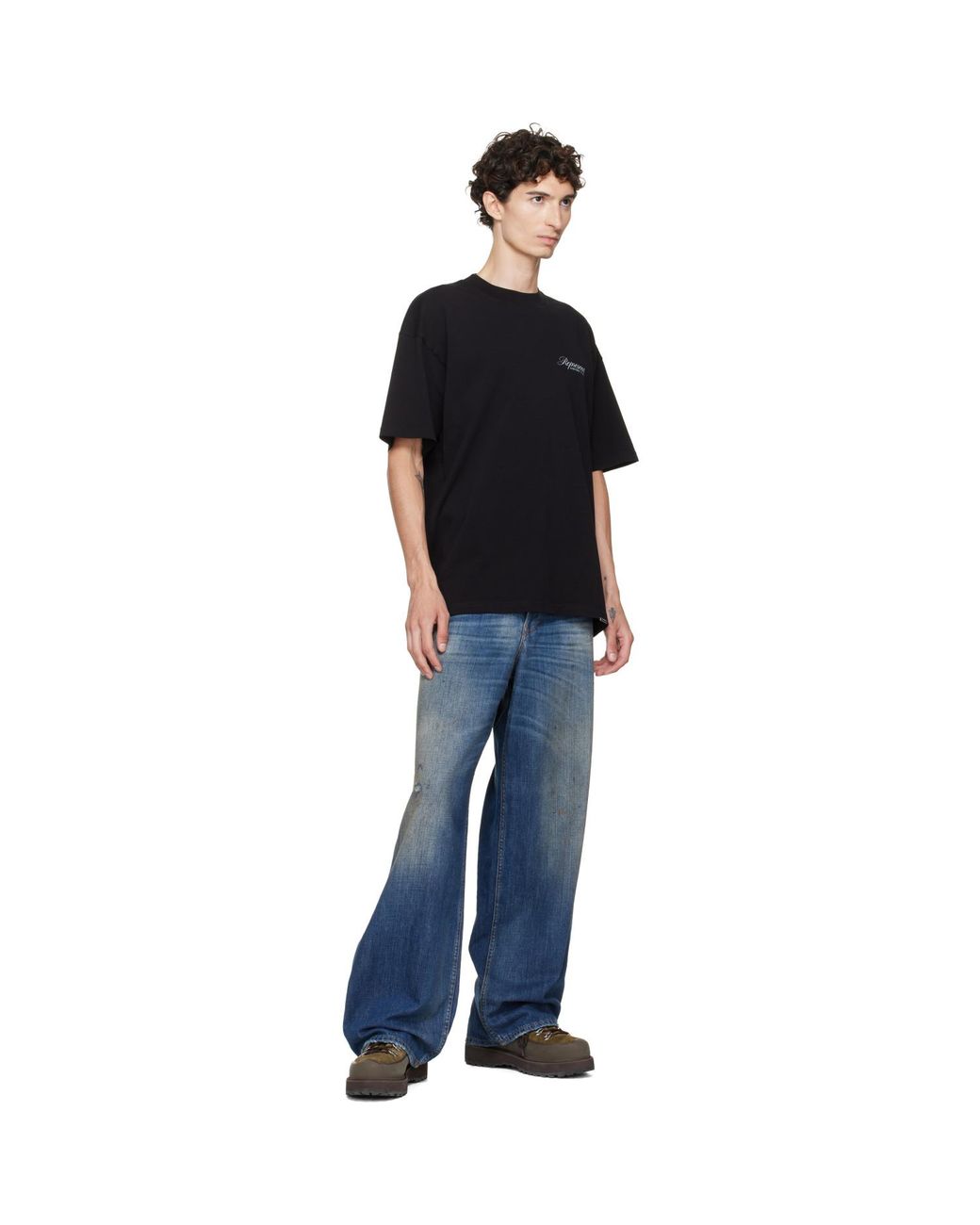 Represent Black Printed 'Owners Club' Script T-Shirt for men