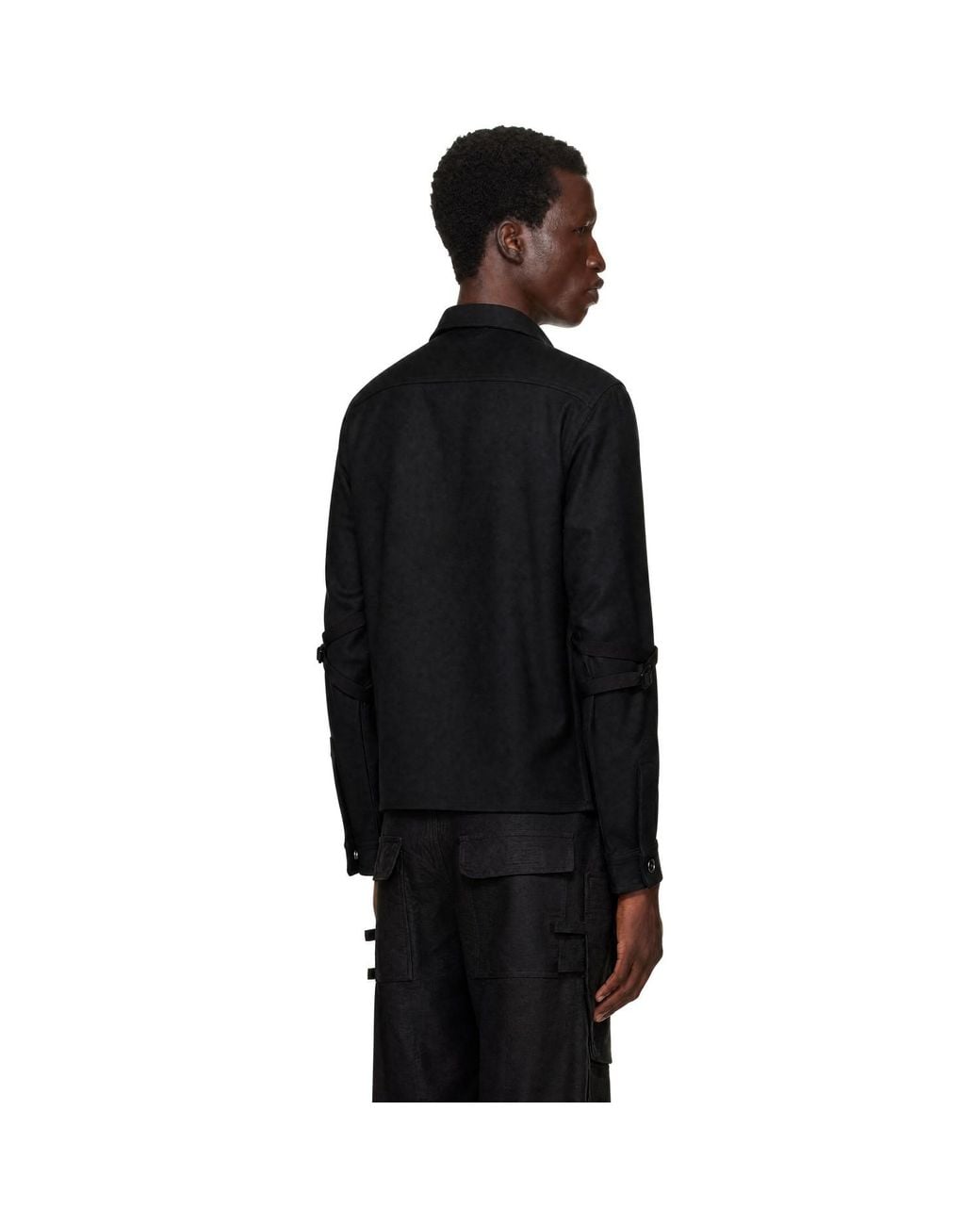 Rick Owens Black Tower Bonotto Whipcord Rowland Shirt for men