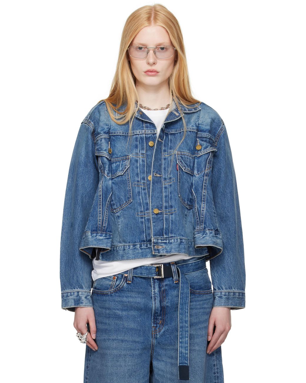 Sacai Levi's Edition Denim Jacket in Blue | Lyst UK