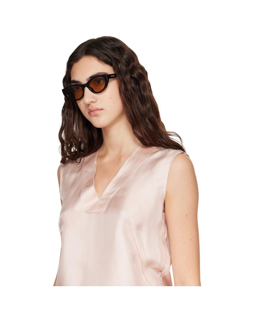 Fendi Brown Lettering Sunglasses