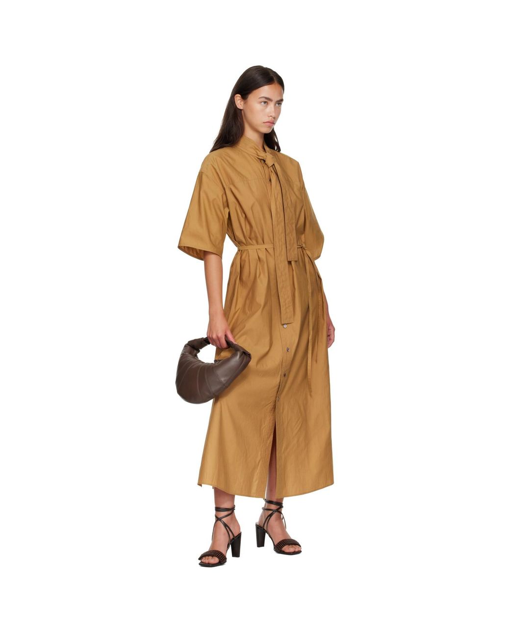 Lemaire Brown Mini Fortune Croissant Bag