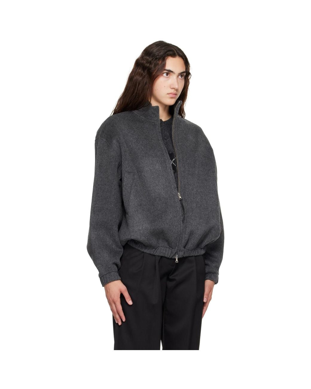 NOTHING WRITTEN Black Plaza Zip Blouson Jacket