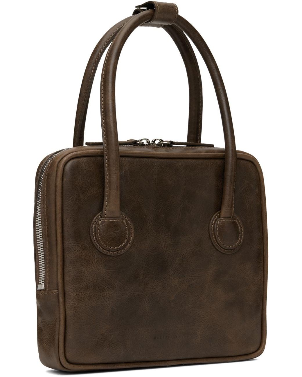 [Margesherwood ] / ☆ PIPING SLIM TOTE / black crinkle marge-sherwood-Washed-Brown-