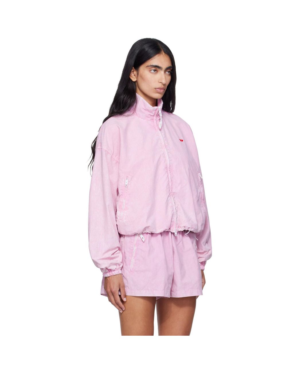 DIESEL Pink Faded Bomber Jacket
