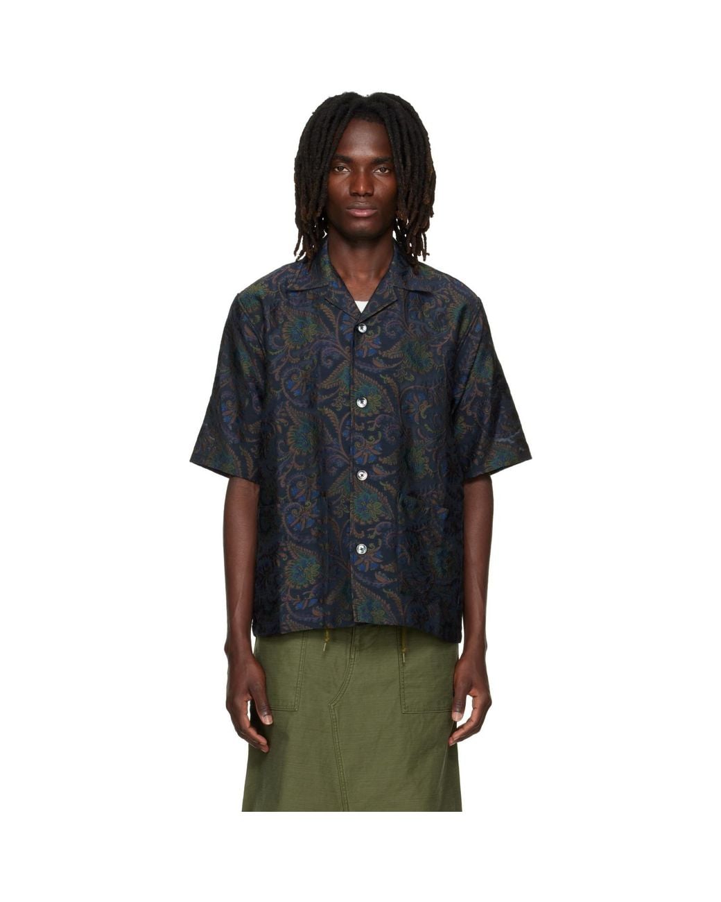 Needles Black Paisley Jacquard Cabana Shirt for men