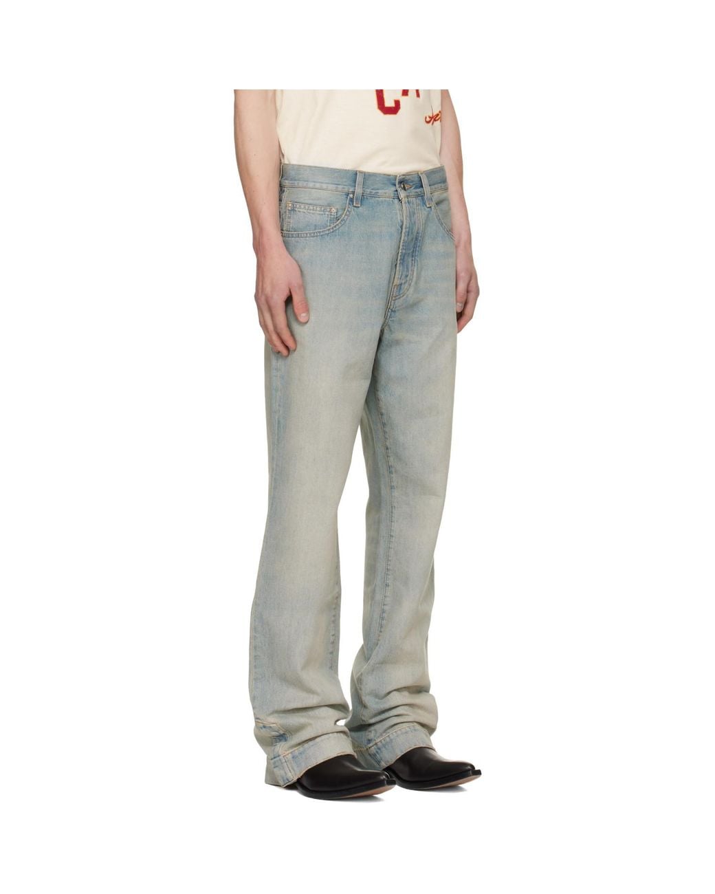 Amiri Gray Straight Flare Jeans for men