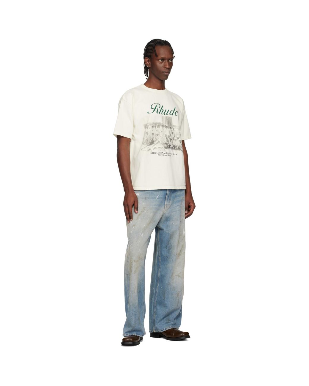 Rhude Multicolor Off- Virgin Islands Script T-Shirt for men