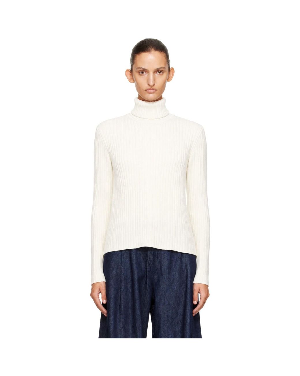 Still Here White Off- Miller Turtleneck Sweater