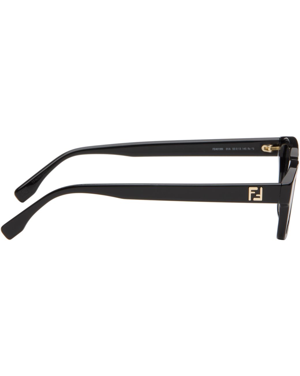 Fendi Black 'Squared Ff' Sunglasses for men